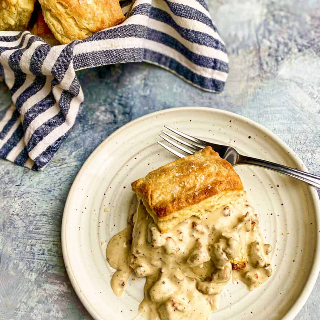 Buttermilk Biscuits with Sausage Gravy