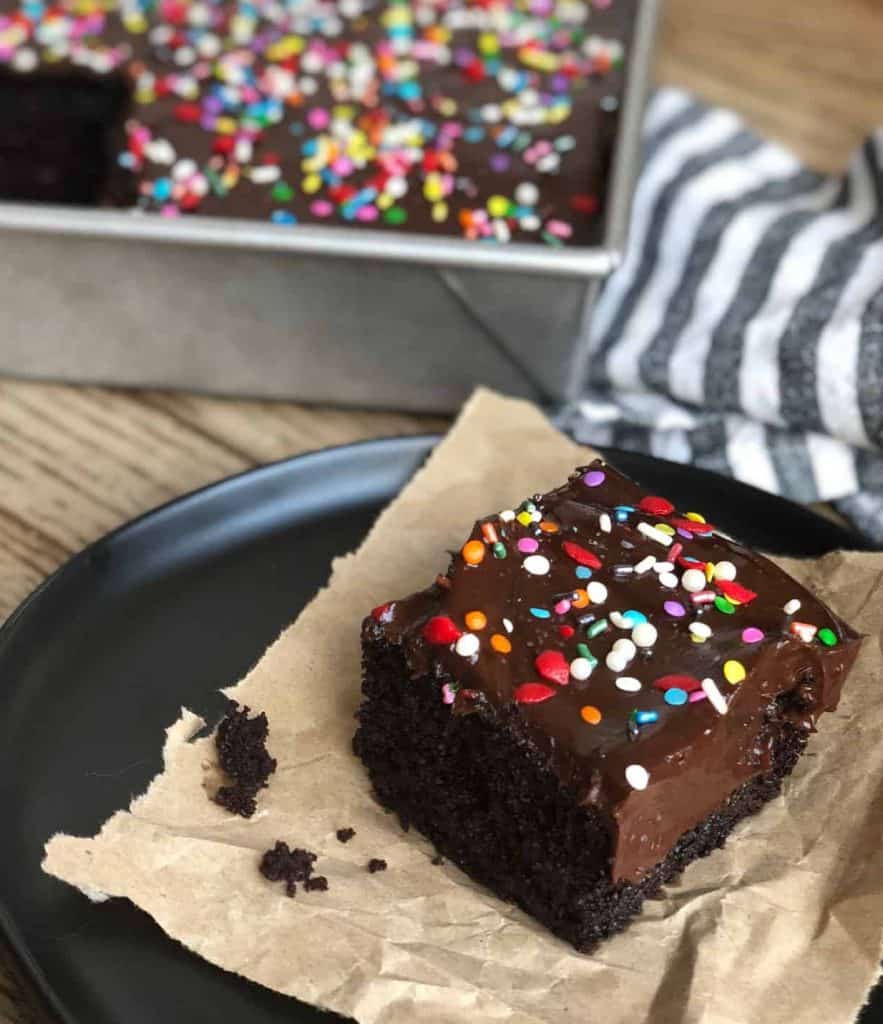 Buttermilk Chocolate Cake with Chocolate Ganache and Sprinkles