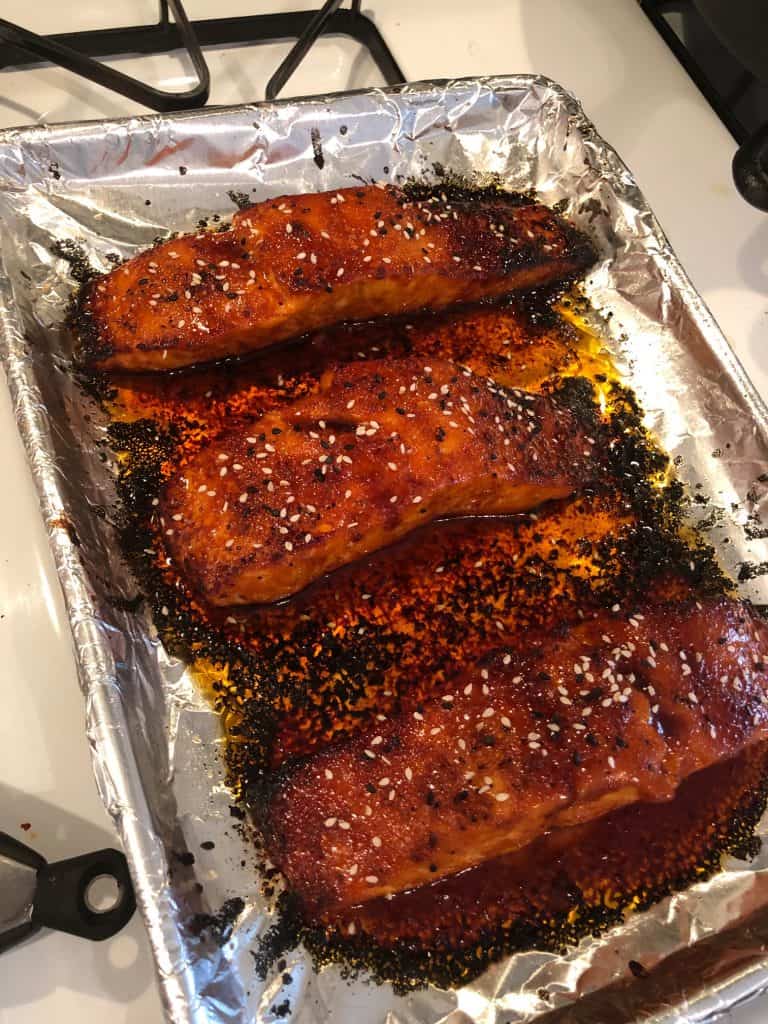 Gochujang glazed salmon 3