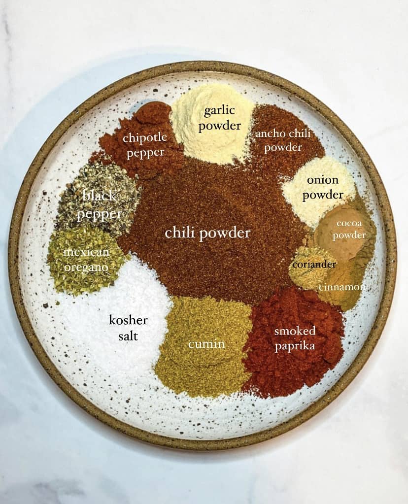 Round plate with Chicken Wing Dry rub spices