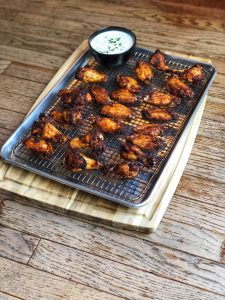 Dry rub wings with ranch dressing