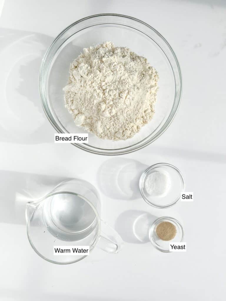 Ingredients for no-knead bread.