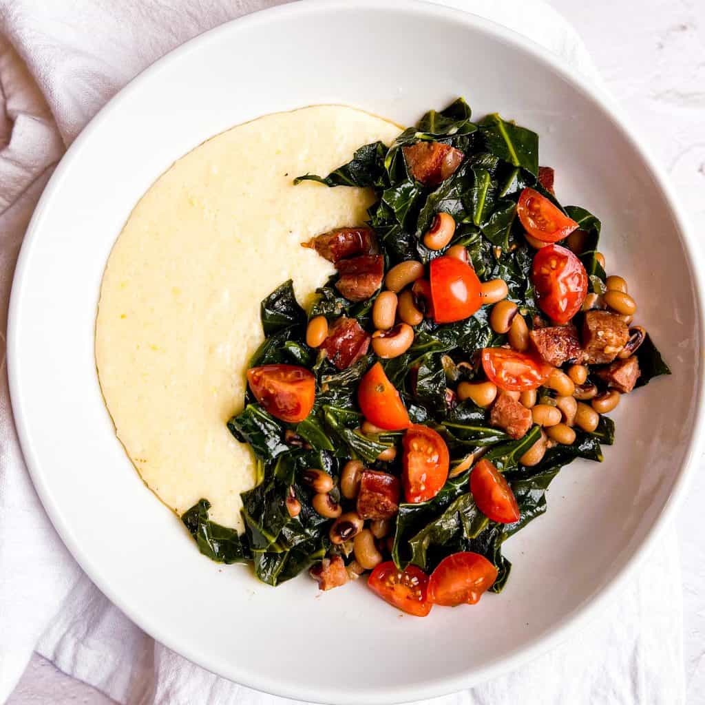 Smoky Black-Eyed Peas and Collard Greens