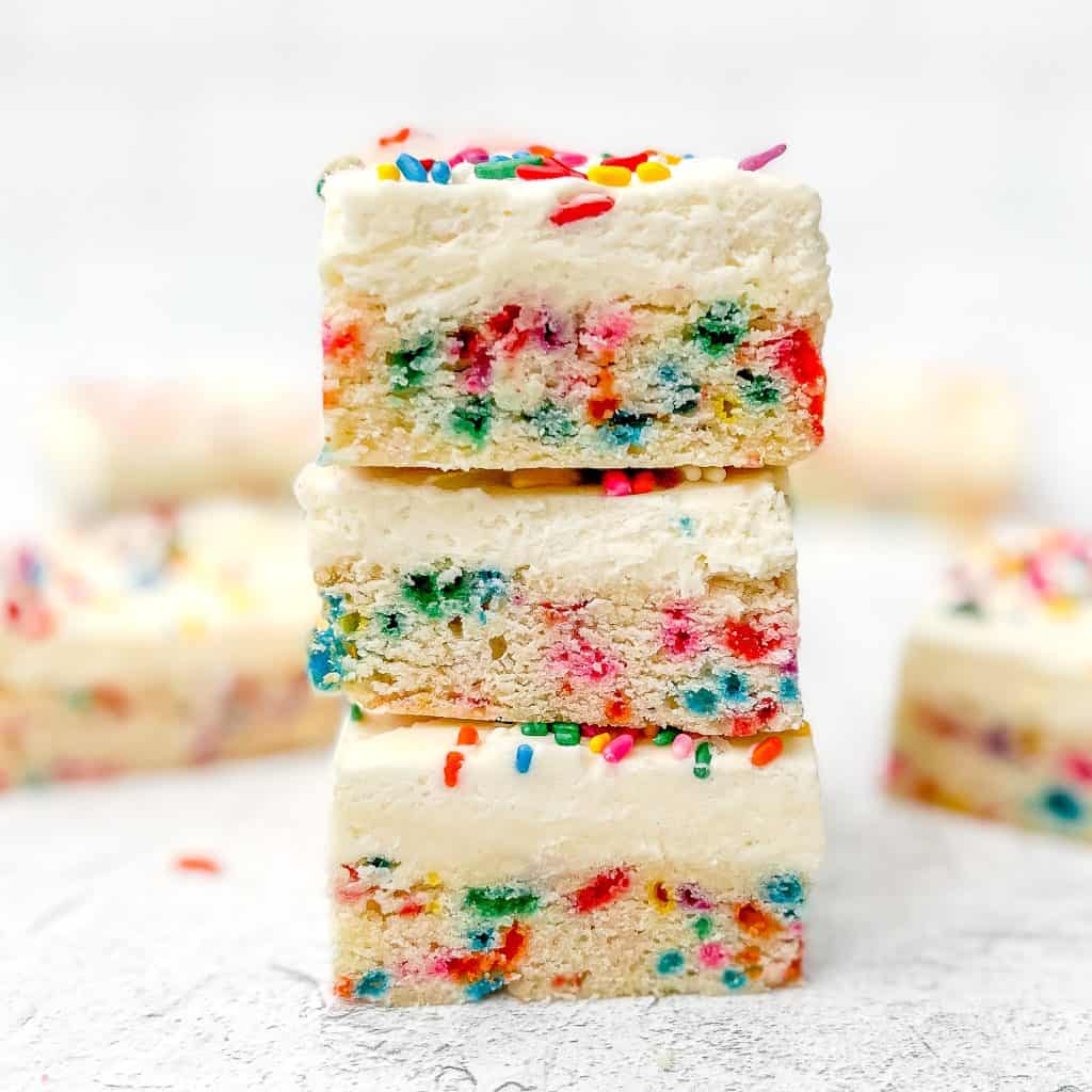 Stacked Frosted Sugar Cookie Bars.