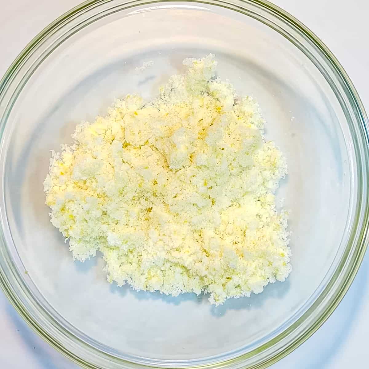 lemon sugar in a bowl.