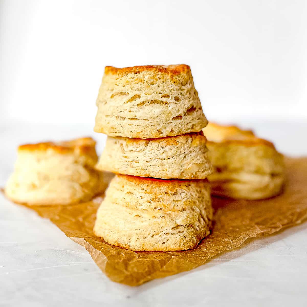 Flaky Butter Biscuits in Cast Iron Skillet - Easy Homemade Biscuits