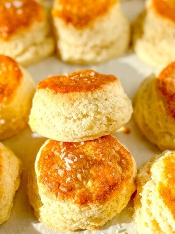 5 ingredient cream biscuits on a sheet pan.