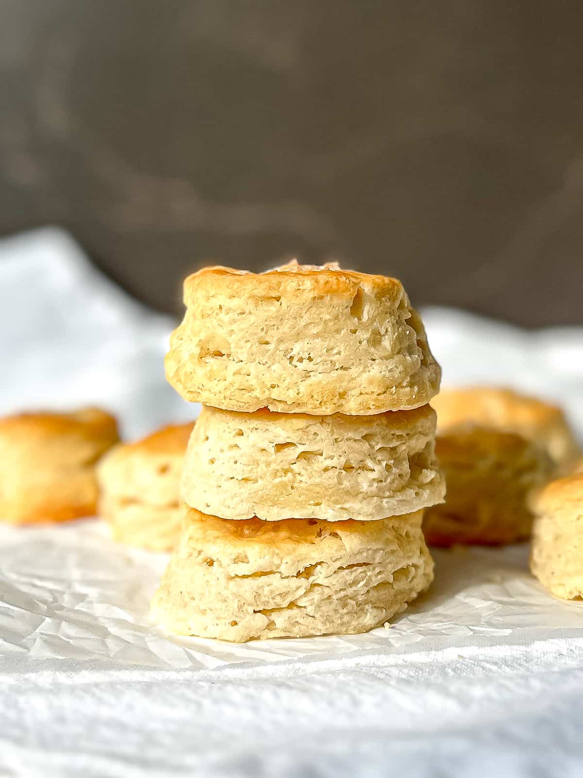 A stack of 2 ingredient biscuits.