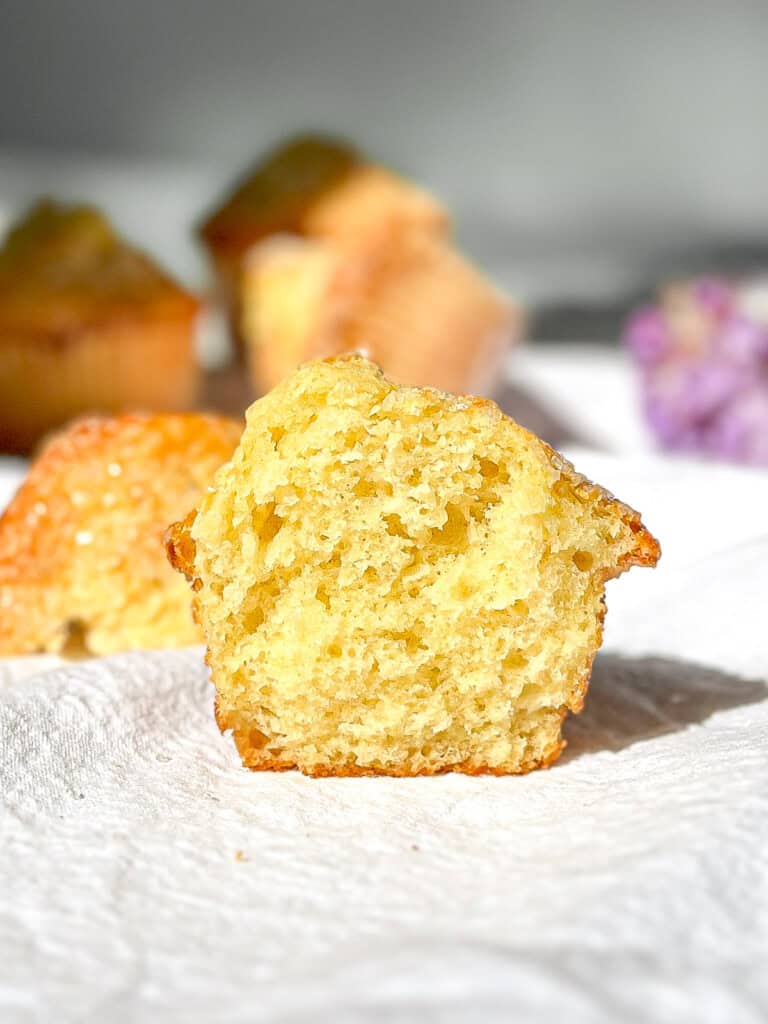 Basic buttermilk muffins on a white background.