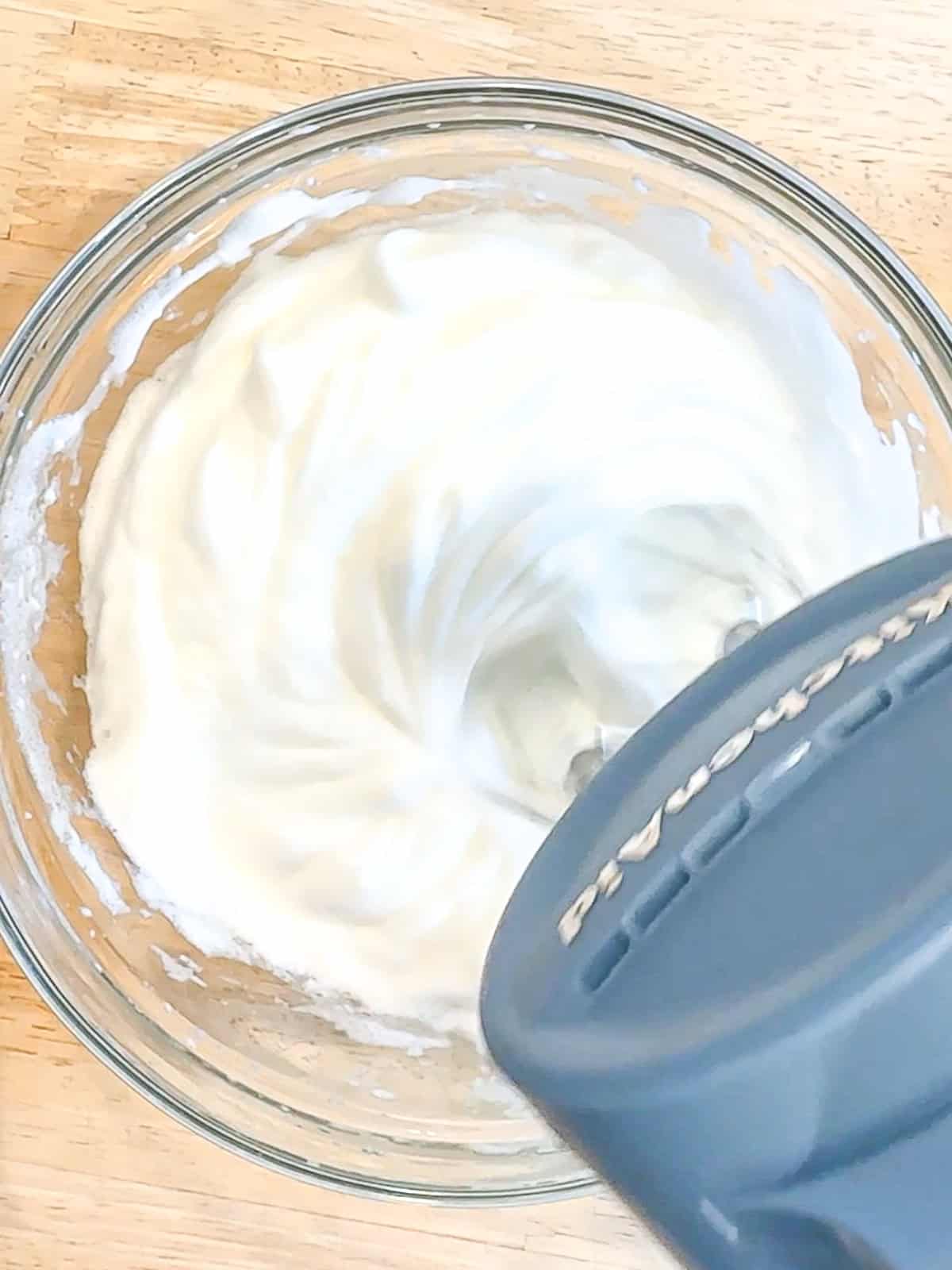 Whipping egg whites.