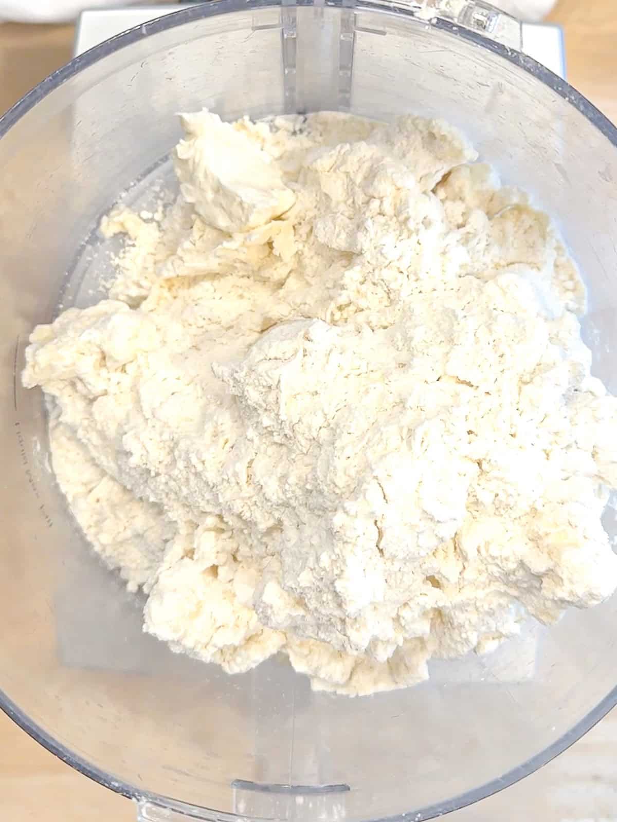 Ingredients for two ingredient dough in a food processor.