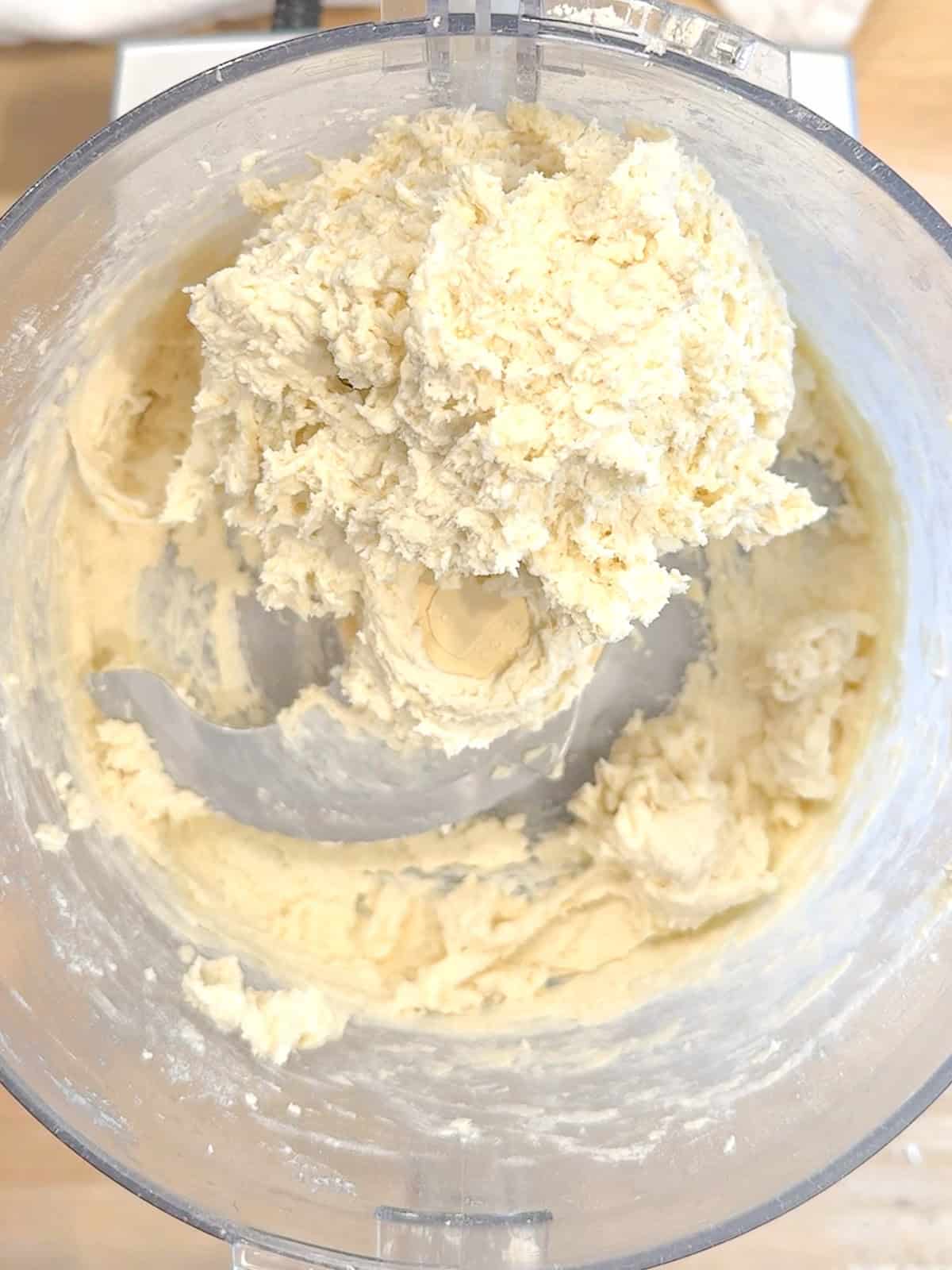 Two ingredient dough optionally mixed in a food processor.