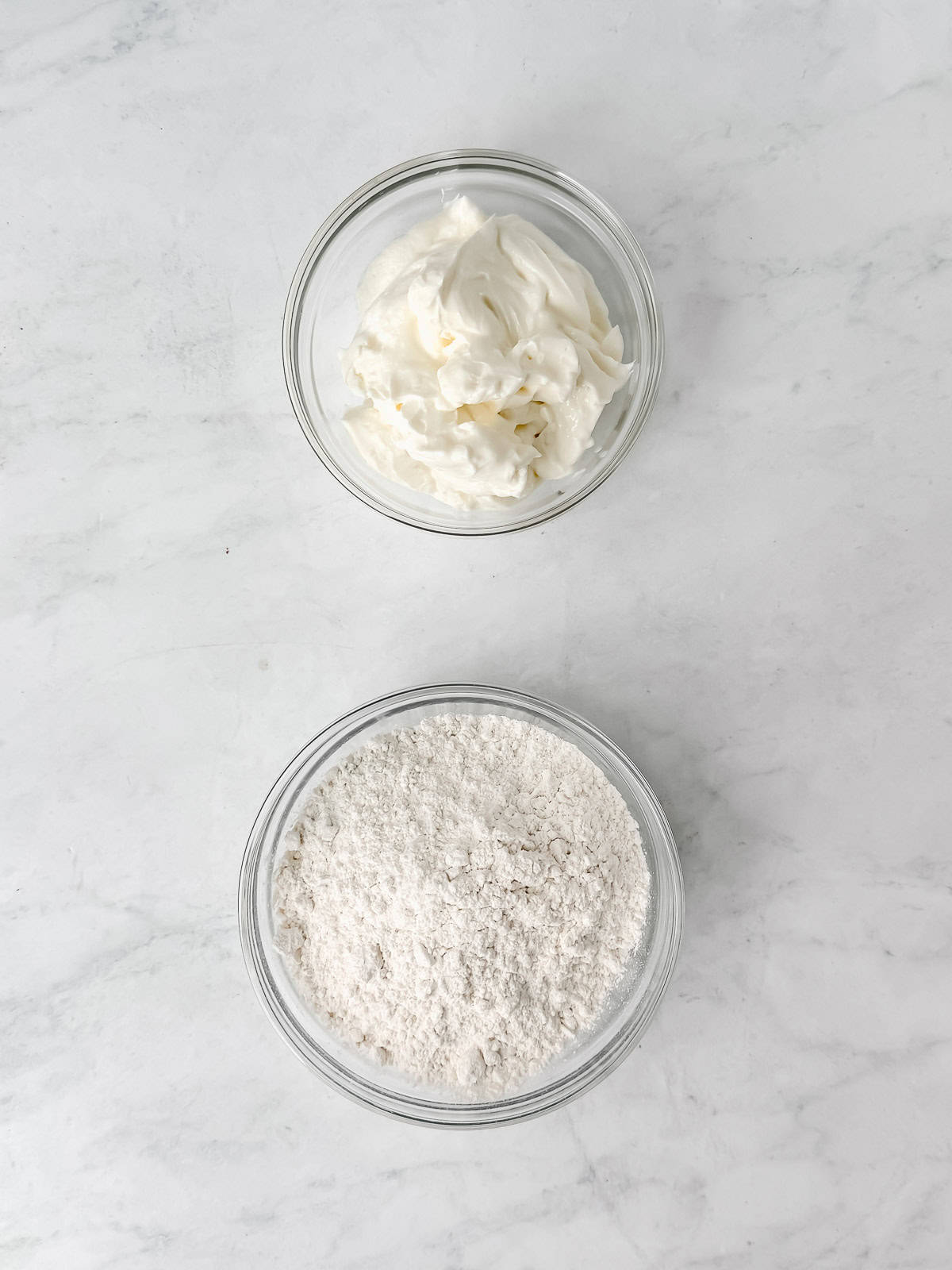 Ingredients used to make two ingredient dough.