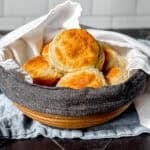 A basket of soft and fluffy cast-iron biscuits.