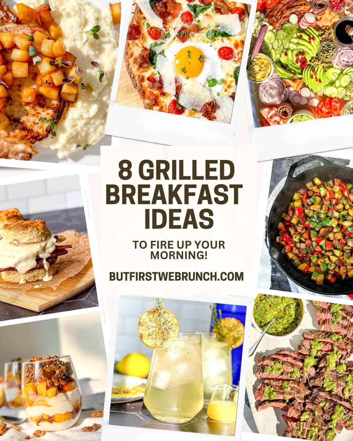 Pinterest collage photo of recipes that can be made on a grill.