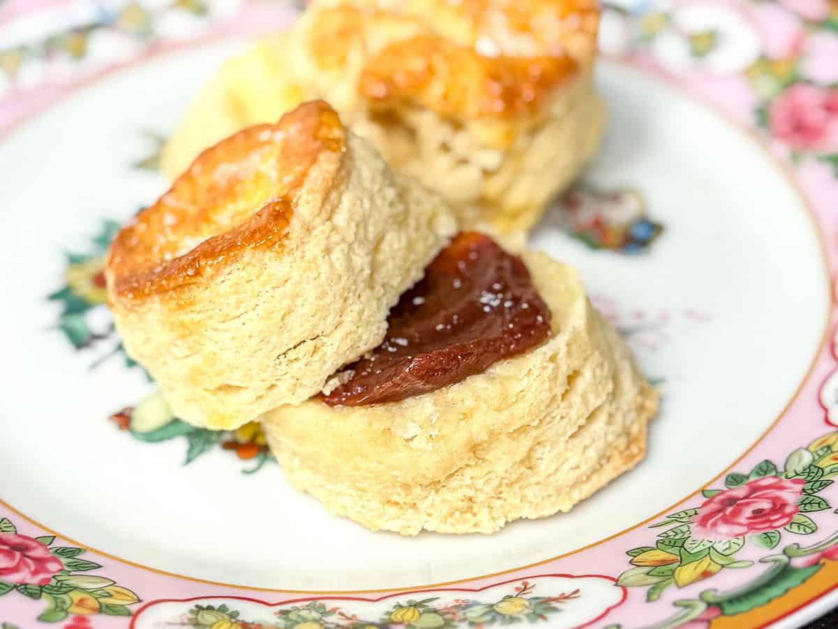 Apple butter on a buttermilk biscuit.