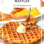 Pinterest image of waffle House waffles.
