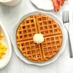 Waffle house waffles on a white plate.