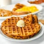 Waffle House All Star special breakfast with waffles in the foreground.