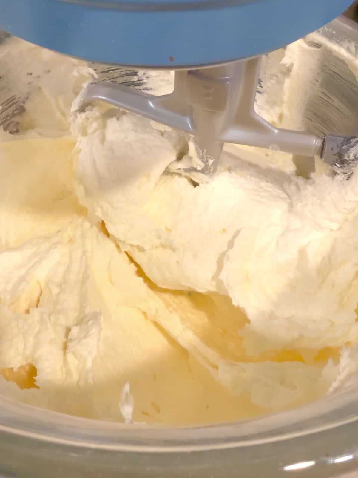 Properly creamed butter and sugar in a stand mixture.