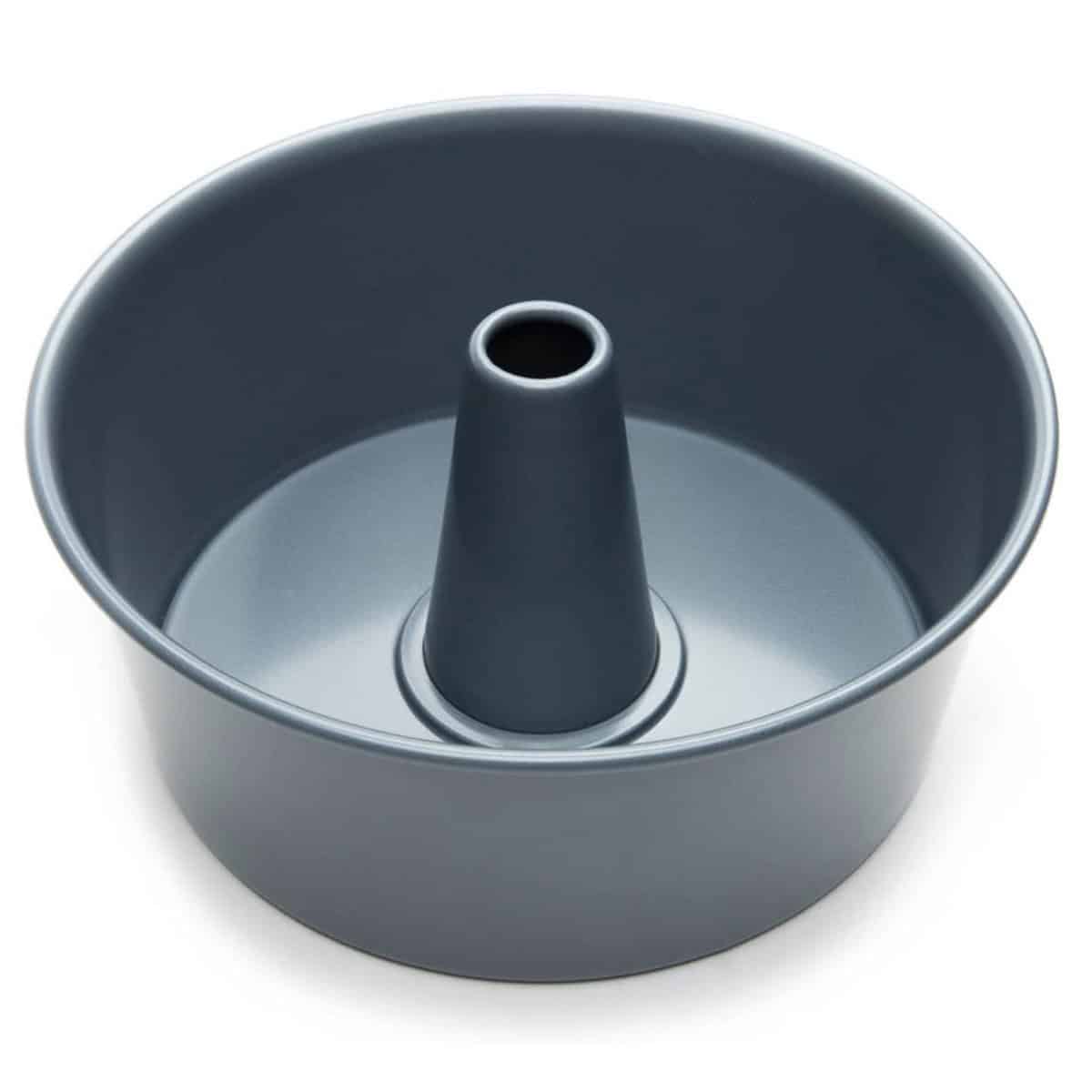 Tube pan on a white background.