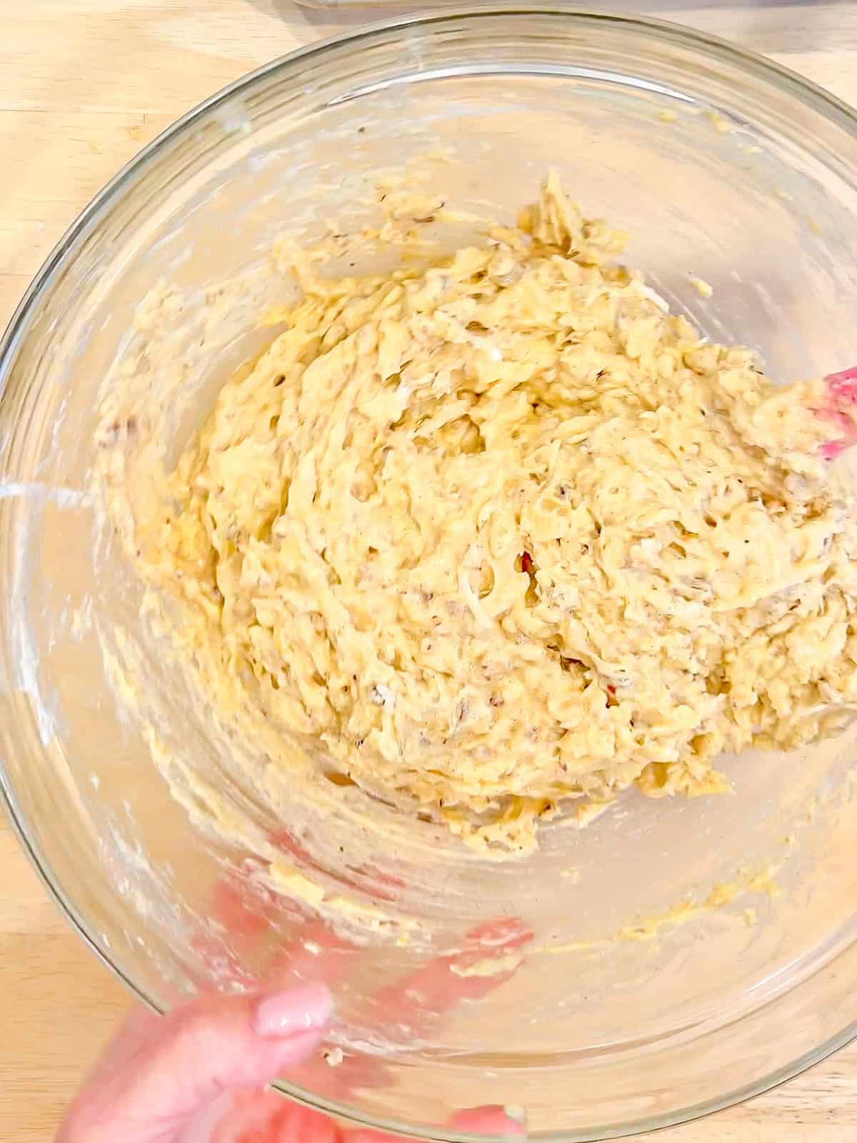 Fully mixed hummingbird muffin batter.