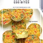 Sous vide egg bites on a white platter.