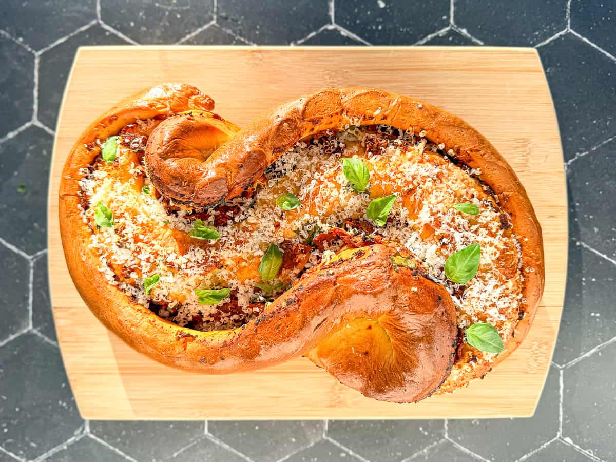 Horizontal image of a loaf of pane bianco.