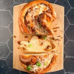 A sliced loaf of pane bianco.