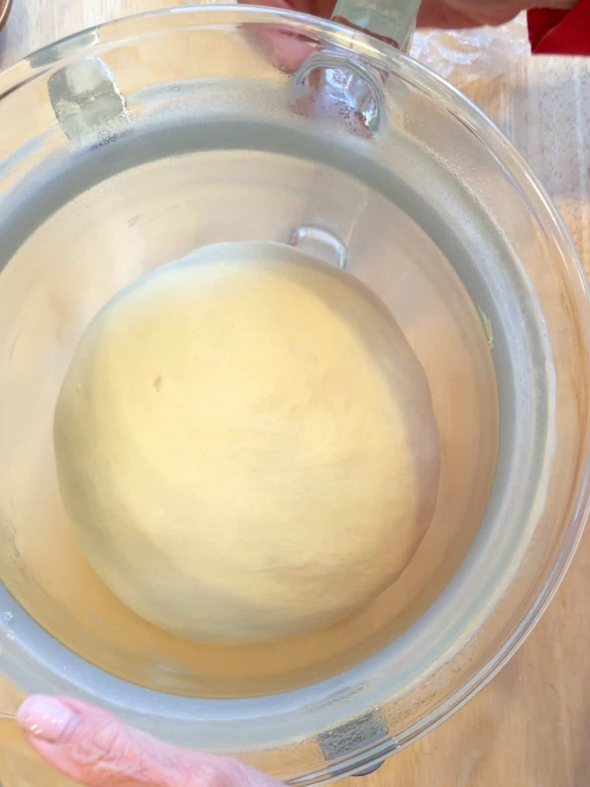 A risen ball of dough.