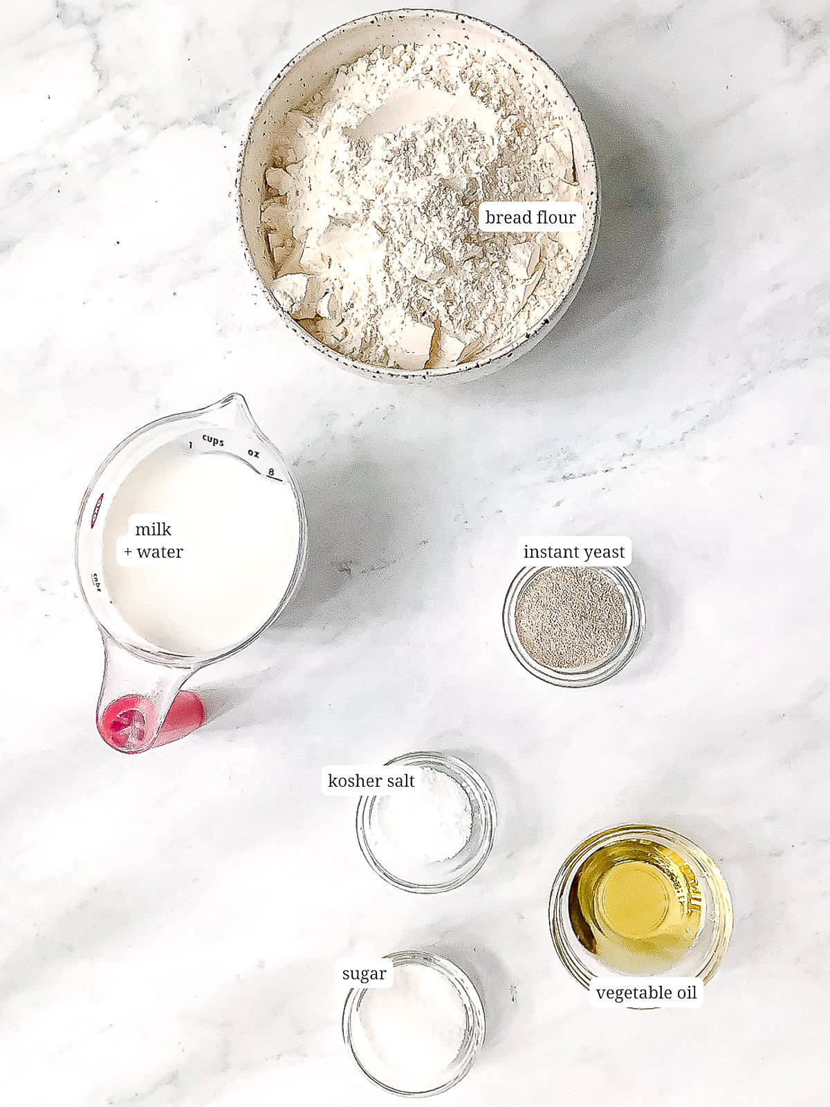 Ingredients needed to make crescent rolls.