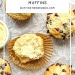 Pinterest image of Irish soda bread muffins.