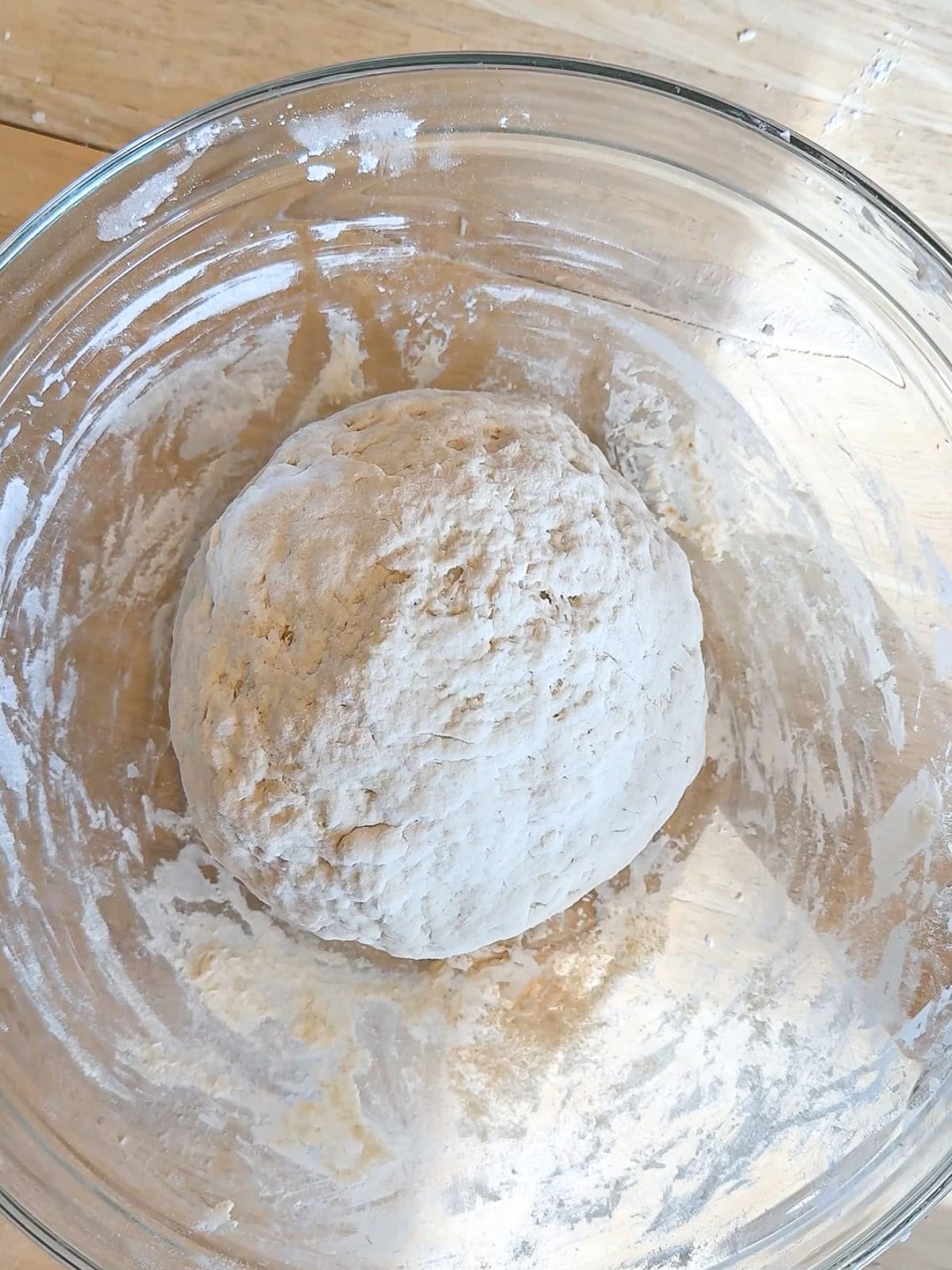 Three ingredient pretzel dough.