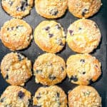Blueberry muffin tops in a muffin top pan.